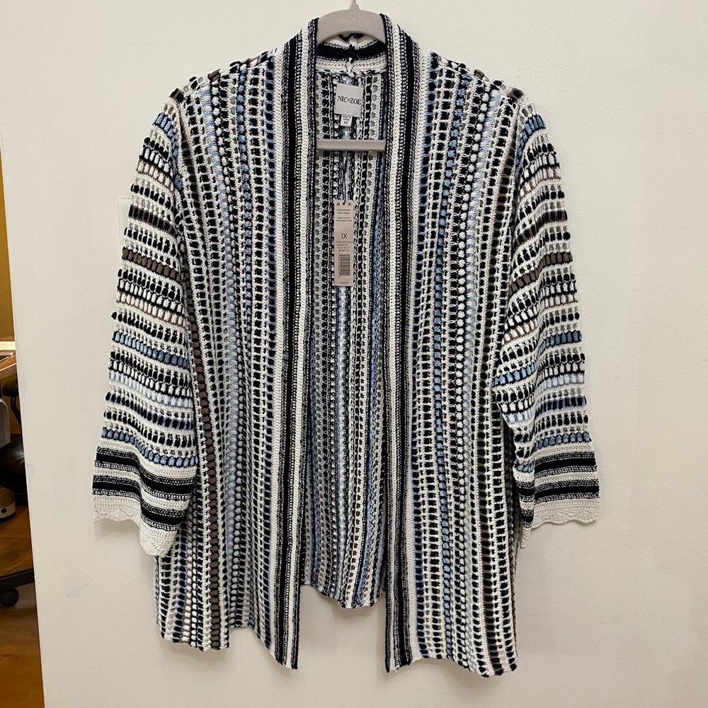 NIC+ZOE Crochet Sky Cardigan